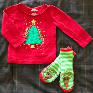 Holiday time top and socks